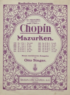 Mazurka B-dur : op.7, No 1 : [fur Pianoforte] / neue rev. Ausg. von Otto Singer