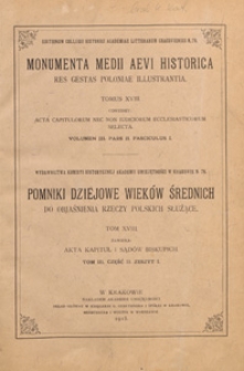 Acta capitulorum nec non iudiciorum ecclesiasticorum selecta. Vol. 3, ps. 2, fasc. 1, Index personarum et locorum ad acta quae in voluminibus I, II et III, parte I continentur