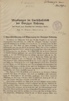 Wandlungen im Landschaftsbild der Danziger Nehrung : aus Grund eines Vergleichs der historischen Karten : Dissertation