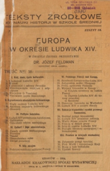 Europa w okresie Ludwika XIV