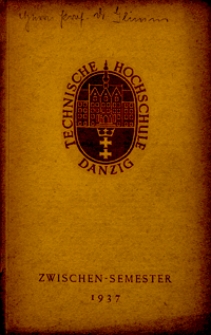 Vorlesungs-Verzeichnis : f&uuml;r das Zwischen-Semester 1937
