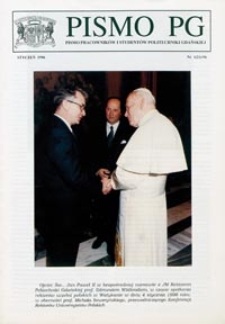 Pismo PG : pismo pracowników i studentów Politechniki Gdańskiej, 1996, nr 1 (Styczeń)