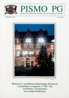 Pismo PG : pismo pracowników i studentów Politechniki Gdańskiej, 1996, nr 9 (Grudzień)