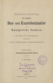 Beschreibende Darstellung der älteren Bau- und Kunstdenkmäler des Königreichs Sachsen. H. 15. Amtshauptmannschaft Borna