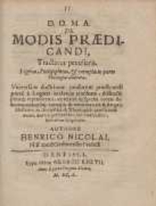 De Modis Pr&aelig;dicandi, Tractatus peculiaris [...]