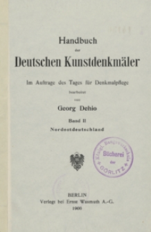 Handbuch der Deutschen Kunstdenkmäler. Bd.2