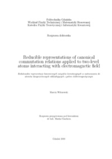 Reducible representations of canonical commutation relations applied to two-level atoms interacting with electromagnetic field