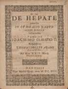 De Hepate Diaskepsis In Gymnasio Dantiscano Pvblice Instituenda