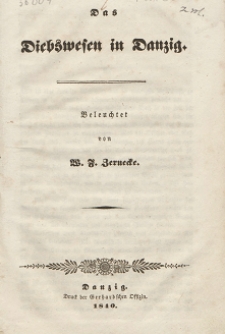 Das Diebswesen in Danzig