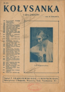 Kołysanka : Des-dur z opery "Jocelyn" : na fortepian z tekstem / sł. Stanisław Przesmycki