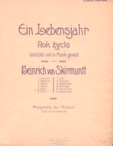 in Lebensjahr = Rok życia : [Nr] 5 - Mai = Maj : [für eine Singstimme und Klavier] / Gedichtet und in Musik gesetzt von Heinrich von Skirmuntt