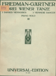 Wiener Tänze nach Motiven von Eduard Gärtner : für Klavier : Nr 3