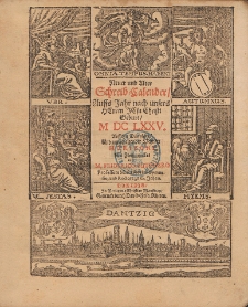 New und Alter Schreib Calender Auffs Jahr nach unsers Herrn Christi Geburt [...] 1675