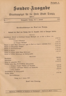 Staatsanzeiger für die Freie Stadt Danzig. Teil 1, 1923.01.03 nr 1