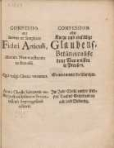 Confessio aut Breves ac Simplices Fidei Articuli, illorum Mennonistarum in Borussia [...]. = Confession oder Kurtze und einf&auml;ltige Glaubens-Bek&auml;neten&uuml;sse derer Mennonisten in Preu&szlig;en [...].