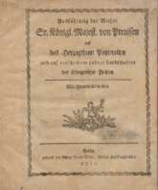 Ausführung der Rechte Sr. Königl. Majest. von Preussen auf das Herzogthum Pomerellen und auf verschiedene andere Landschaften des Königreichs Pohlen. Mit Beweis-Urkunden /