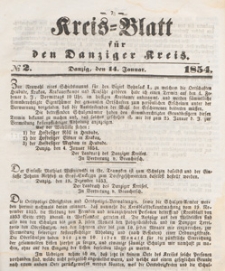 Kreis-Blatt für den Danziger Kreis, 1854.01.07 nr 1