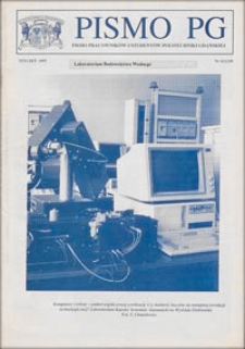 Pismo PG : pismo pracowników i studentów Politechniki Gdańskiej, 1995, nr 1 (Styczeń)