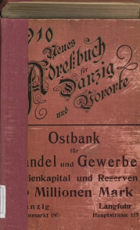 Neues Adreßbuch für Danzig und seine Vororte 1910
