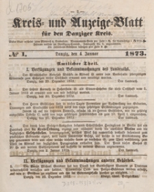 Kreis- und Anzeige-Blatt für Danziger Kreis, 1873.01.04 nr 1