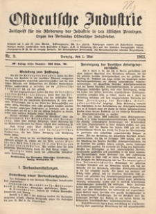 Ostdeutsche Industrie : Organ des Verbandes Ostdeutscher Industrieller, 1913.04.01 nr 7