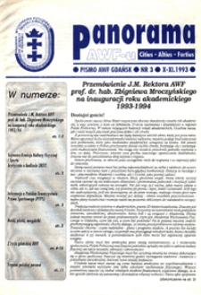 Panorama AWF Gdańsk : citius, altius, fortius, 1993, Nr 3
