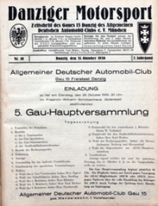 Danziger Motorsport, 1930, nr 10