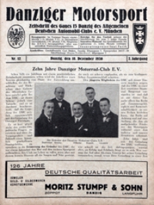 Danziger Motorsport, 1930, nr 12