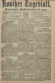 Konitzer Tageblatt.Amtliches Publikations=Organ, nr71