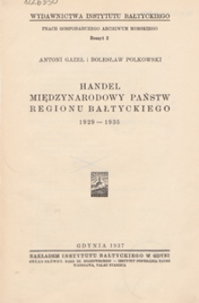 Handel międzynarodowy państw regionu bałtyckiego 1929-1935