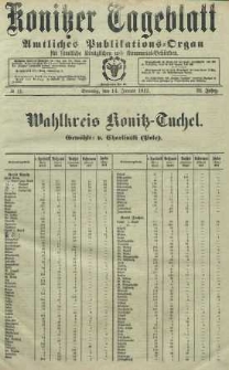 Konitzer Tageblatt.Amtliches Publikations=Organ, nr11
