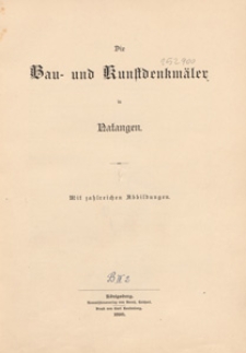 Die Bau- und Kunstdenkmäler in Natangen