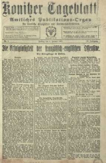 Konitzer Tageblatt.Amtliches Publikations=Organ, nr1
