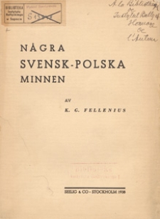 Några Svensk-Polska minnen