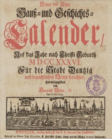 Neuer und Alter Hauß- und Geschichts-Calender, Auf das Jahr nach Christi Geburth [...] 1736