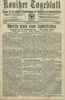 Konitzer Tageblatt.Amtliches Publikations=Organ, nr99