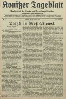 Konitzer Tageblatt.Amtliches Publikations=Organ, nr7