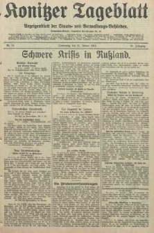 Konitzer Tageblatt.Amtliches Publikations=Organ, nr20