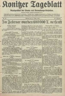 Konitzer Tageblatt.Amtliches Publikations=Organ, nr69