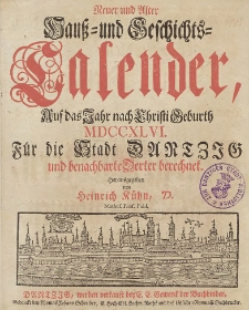 Neuer und Alter Hauß- und Geschichts-Calender, Auf das Jahr nach Christi Geburth [...] 1746