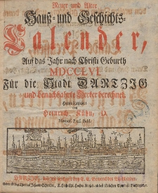 Neuer und Alter Hauß- und Geschichts-Calender, Auf das Jahr nach Christi Geburth [...] 1756