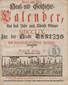 Neuer und Alter Hauß- und Geschichts-Calender, Auf das Jahr nach Christi Geburth [...] 1759