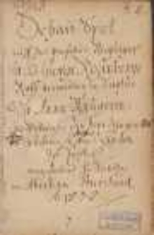 Schau-Spiel auff das vorstehende Beylagen H. George Rosenbergs, Raths-Verwandten in Dantzig, mit Jfr. Anna Kr&uuml;gerin, des Wohlweisen Hrn. Henr. Kr&uuml;gers Burgerm. in Thorn und gebohrnen Fr. Annae von Linden Jfr. Tochter, vorgestellet zu Danzig /