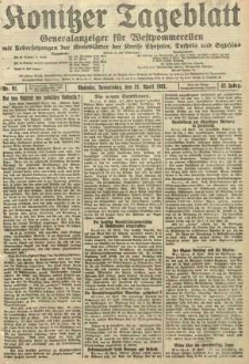 Konitzer Tageblatt.Amtliches Publikations=Organ, nr91