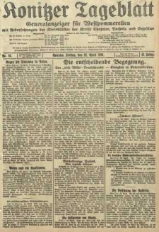 Konitzer Tageblatt.Amtliches Publikations=Organ, nr92