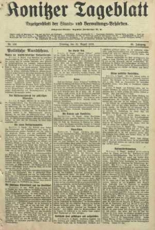 Konitzer Tageblatt.Amtliches Publikations=Organ, nr186