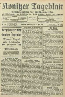 Konitzer Tageblatt.Amtliches Publikations=Organ, nr171