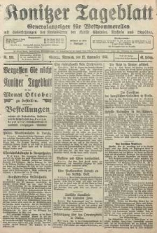Konitzer Tageblatt.Amtliches Publikations=Organ, nr223