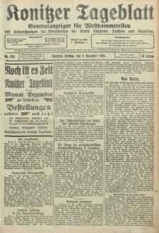 Konitzer Tageblatt.Amtliches Publikations=Organ, nr278