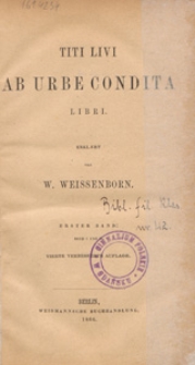 Titi Livi Ab urbe condita libri. Bd. 1, Buch 1 und 2